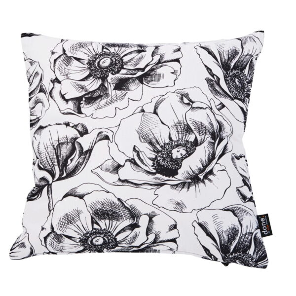 Done® Kissenhülle Cushion Panama Print Black Roses