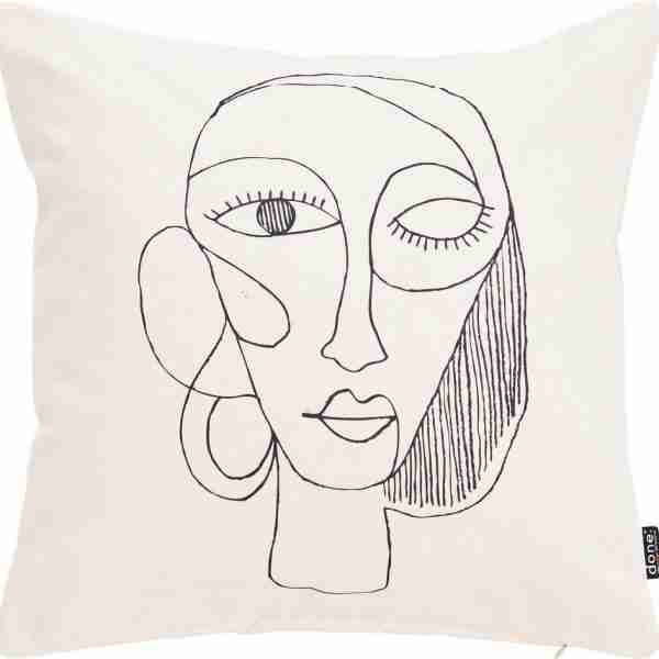 VELOUR PRINT Kissenhülle Line Drawing – DONE® Heimtextilien