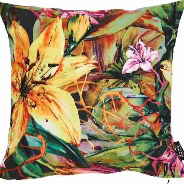 Velour Print Kissenhülle Yellow Lily – Done® Heimtextilien