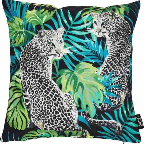Velour Print Kissenhülle Leopard – Done® Heimtextilien