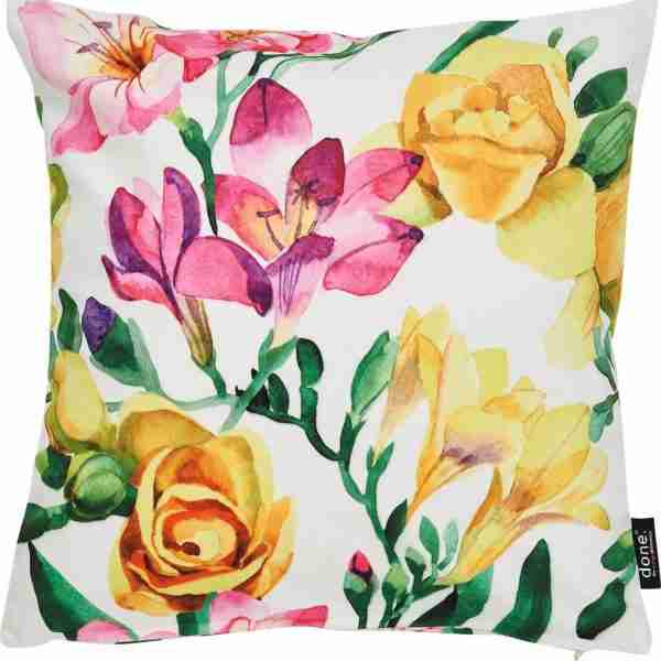 Velour Print Kissenhülle Freesia – Done® Heimtextilien